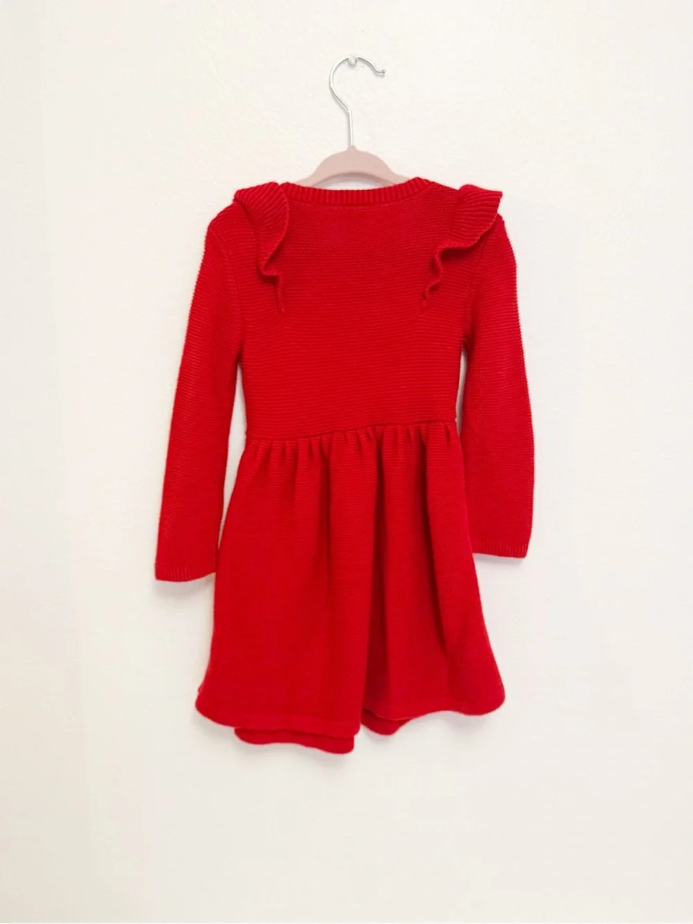 Carter's Bright Red Ruffle Knit Dress for Girls